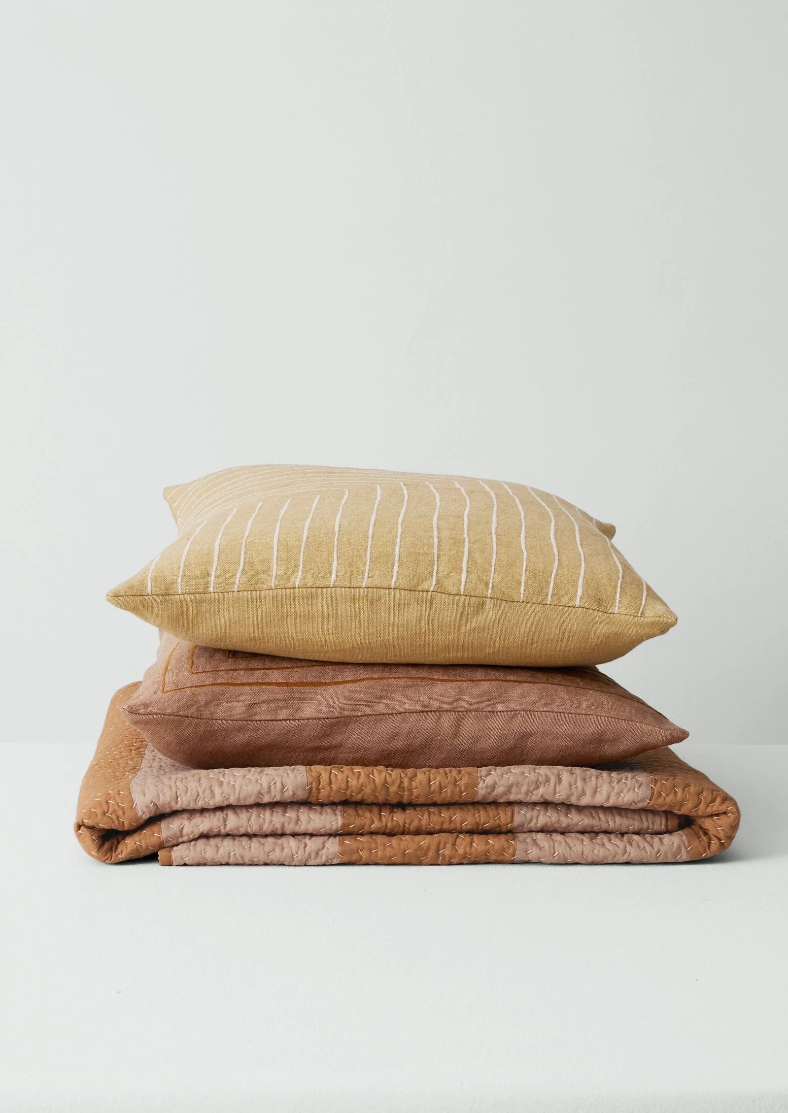 Aria Embroidered Cushion Cover | Sand/Almond - Image 4