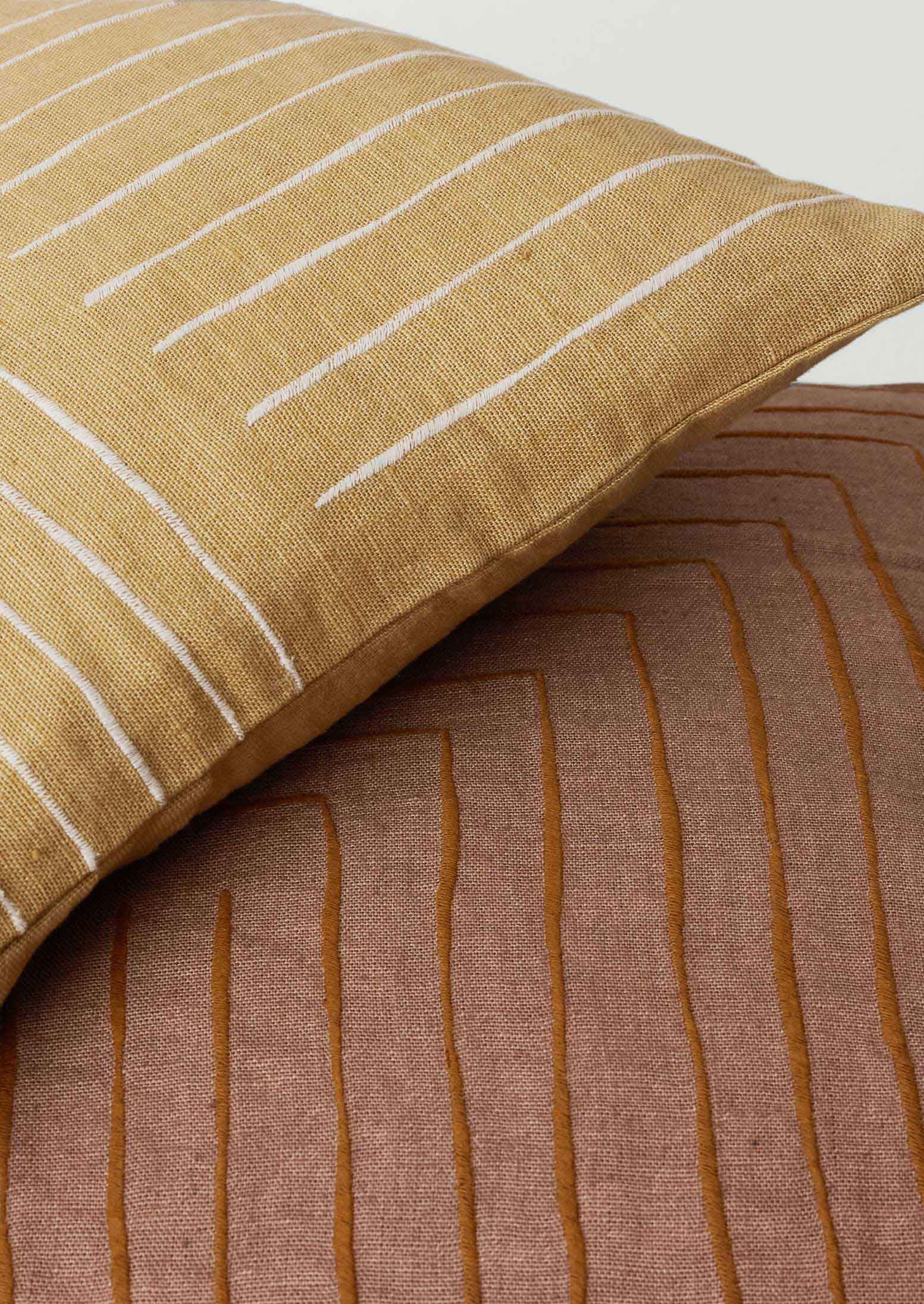 Aria Embroidered Cushion Cover | Sand/Almond - Image 5