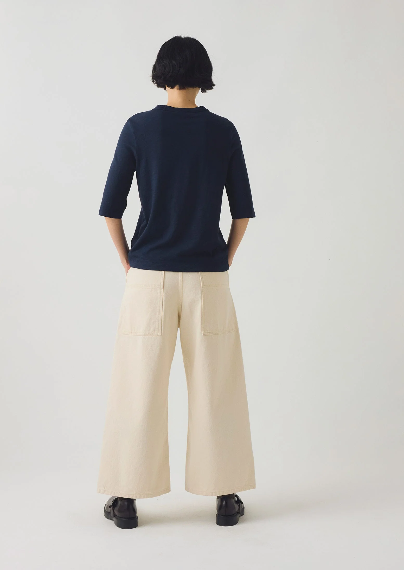 Cleo Garment Dyed Organic Cotton Tee | Indigo - Image 3