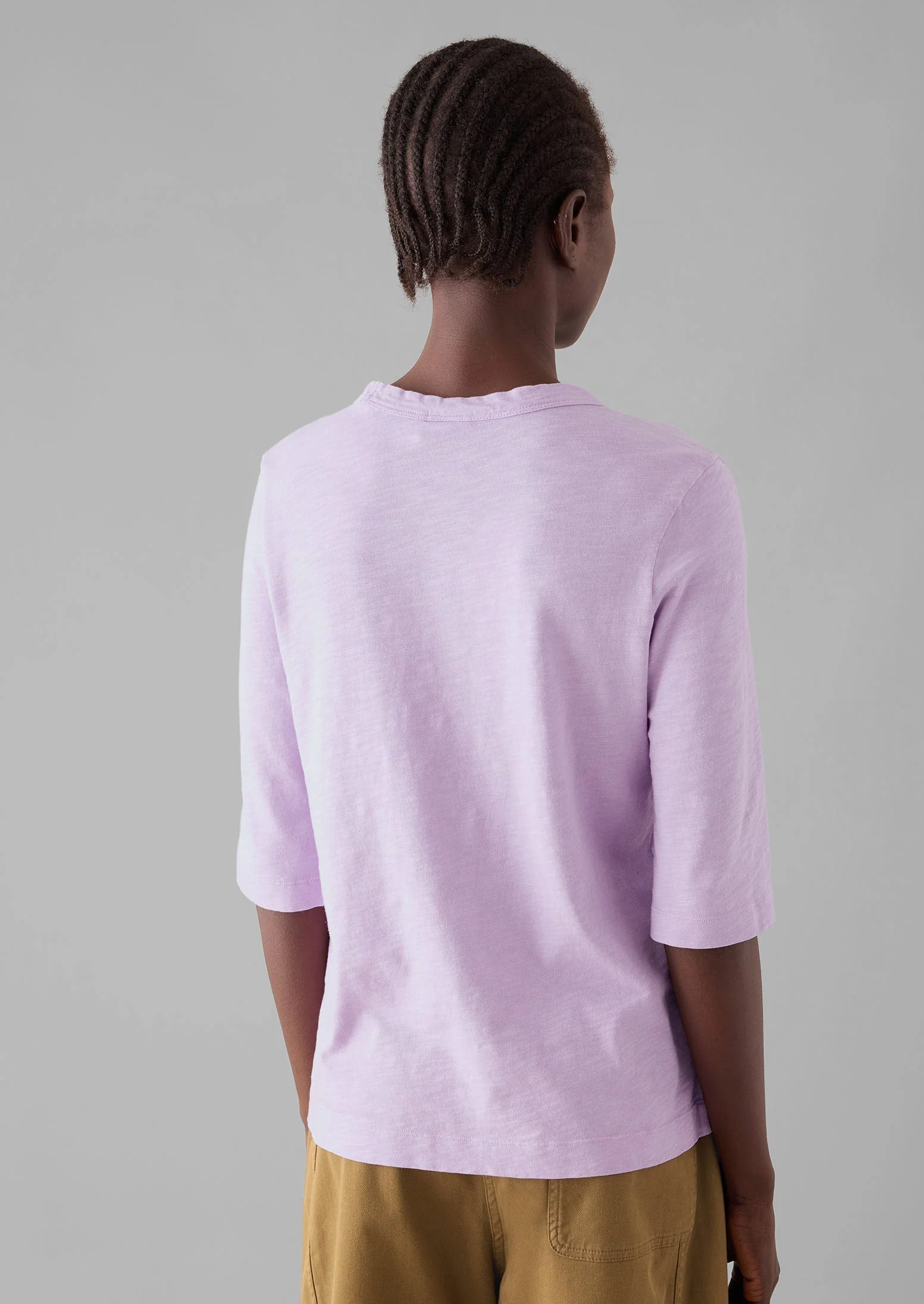 Cleo Garment Dyed Organic Cotton Tee | Lupine - Image 3