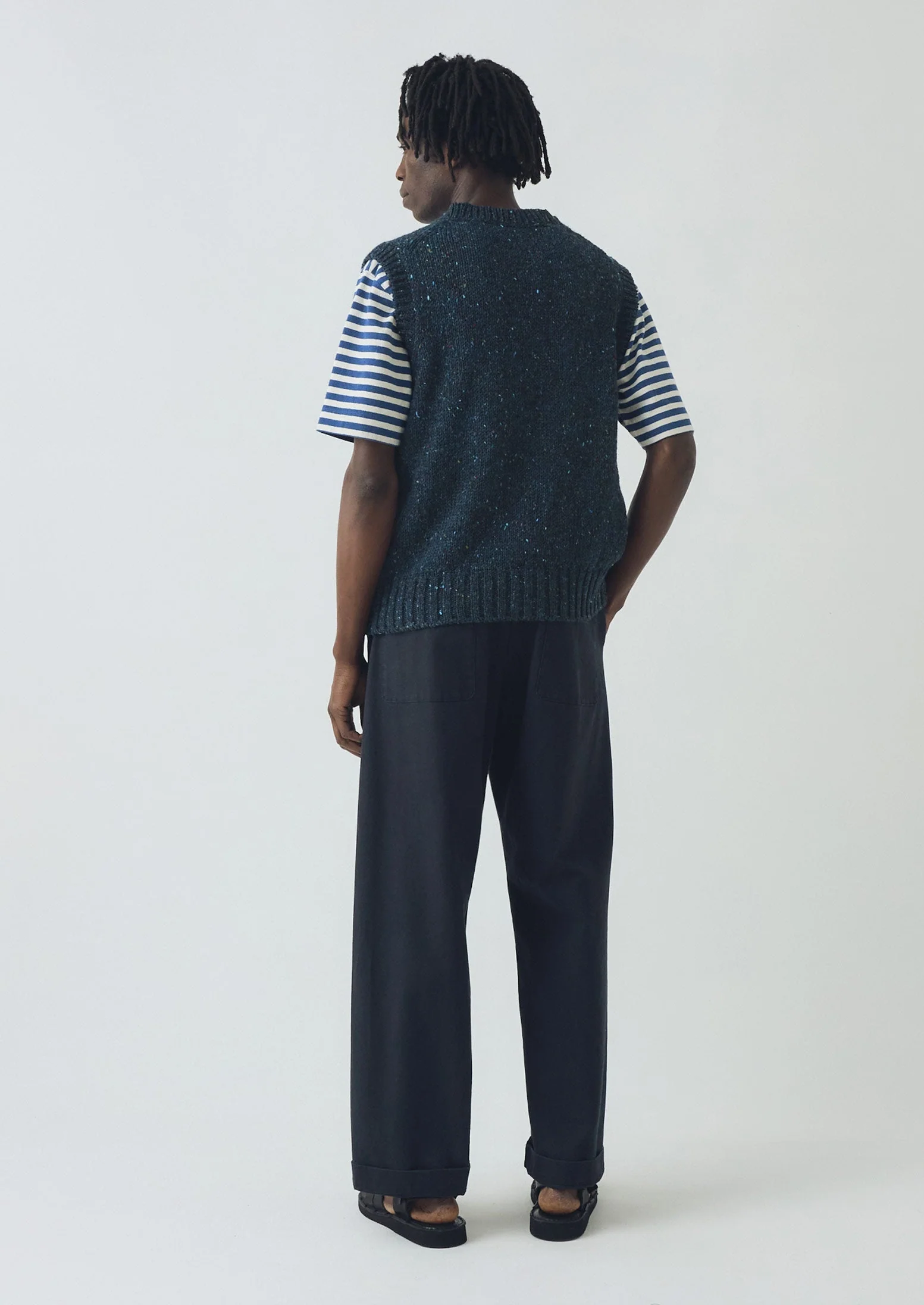 Donegal Wool Knitted Tank | Midnight - Image 4