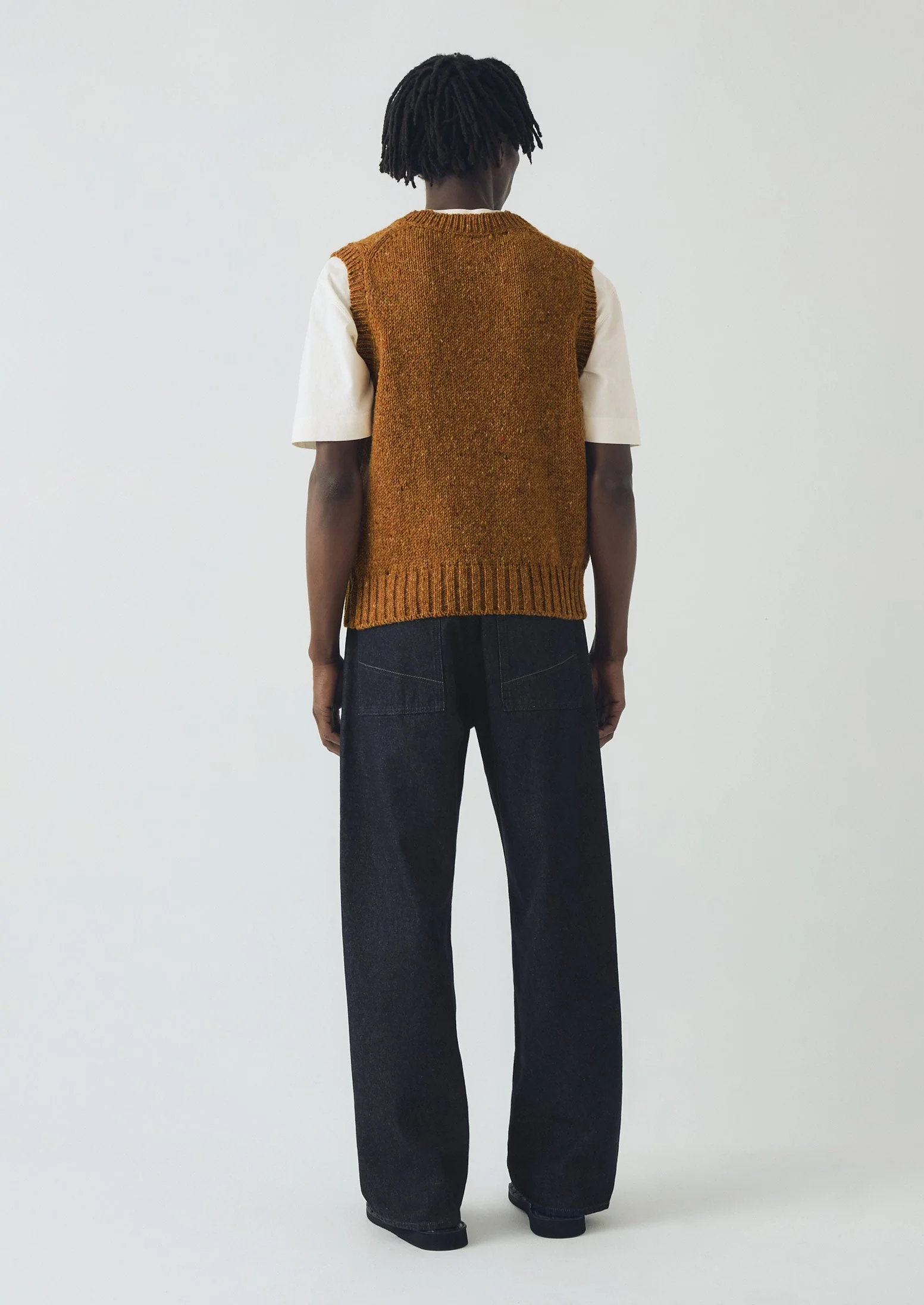 Donegal Wool Knitted Tank | Ochre - Image 4