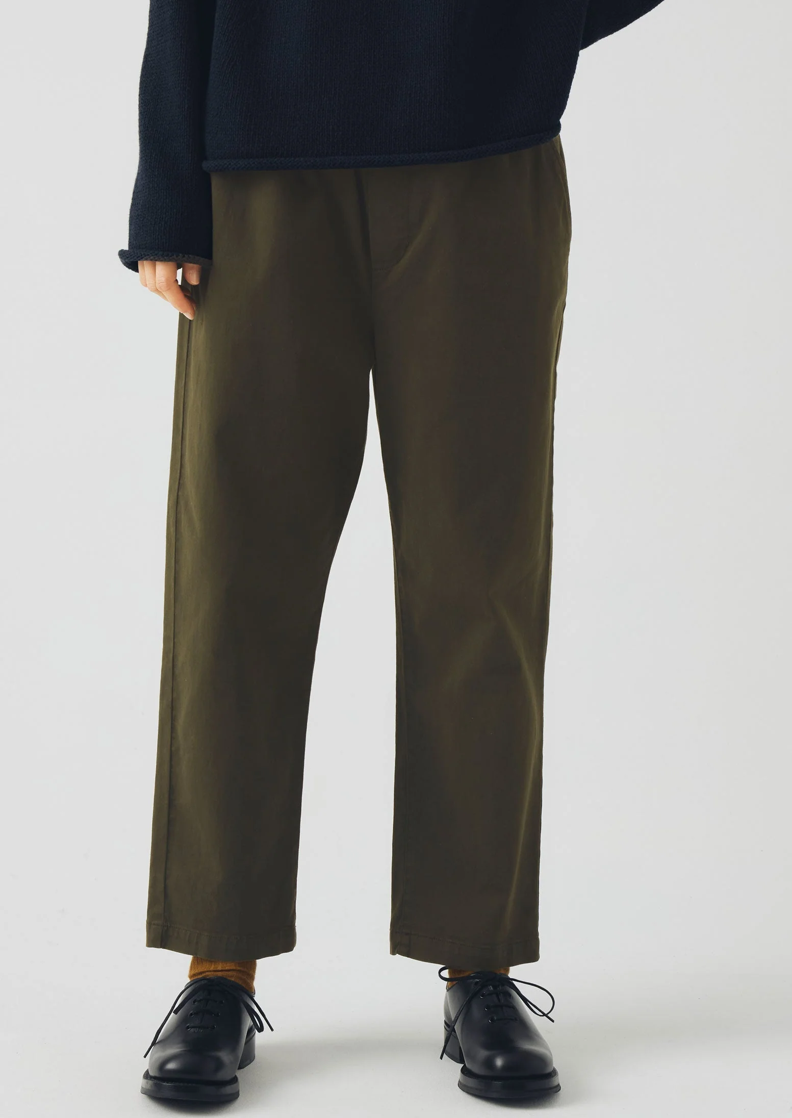 Gabi Cotton Pull On Trousers | Loden - Image 2