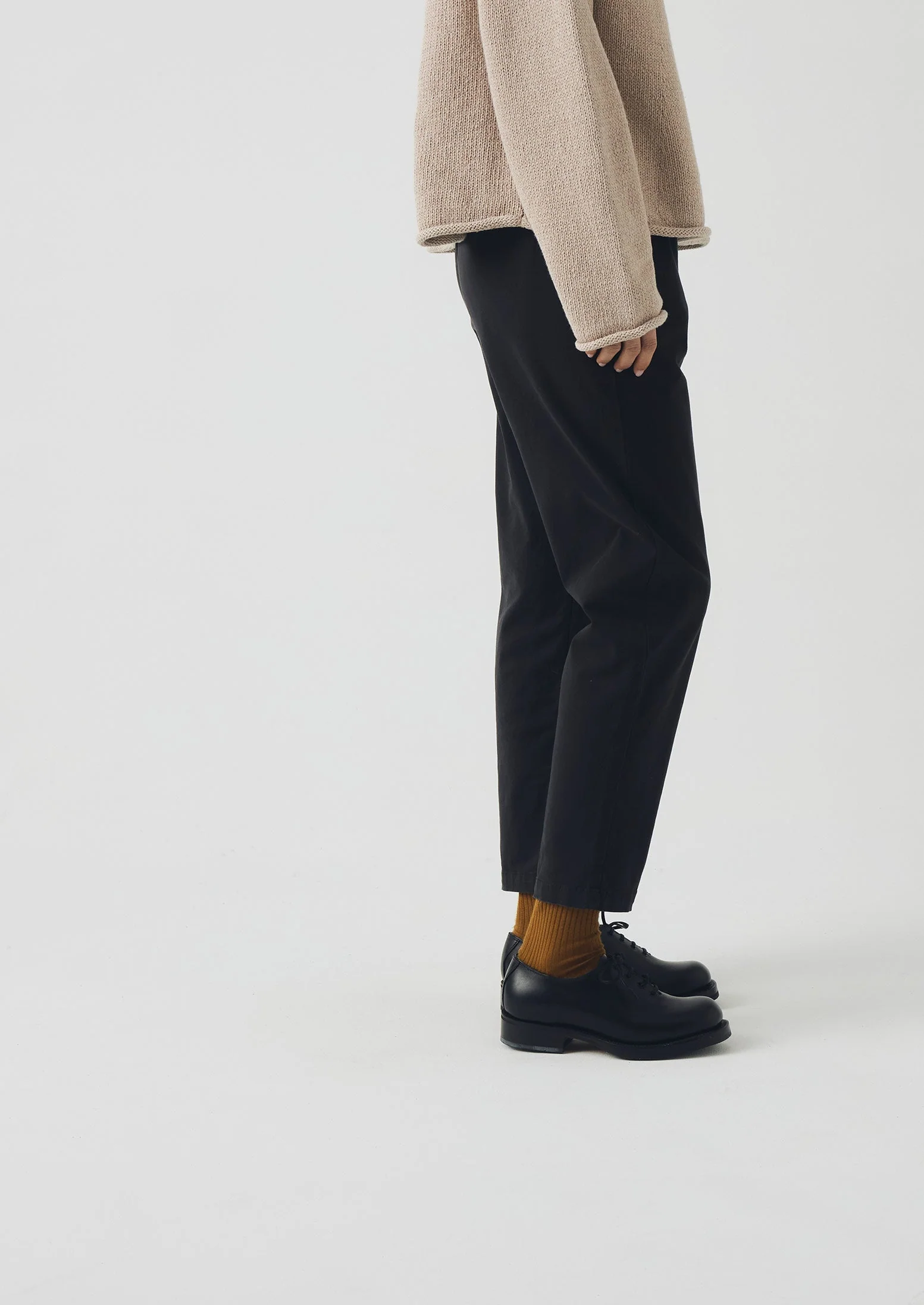 Gabi Cotton Pull On Trousers | Soft Black - Image 2