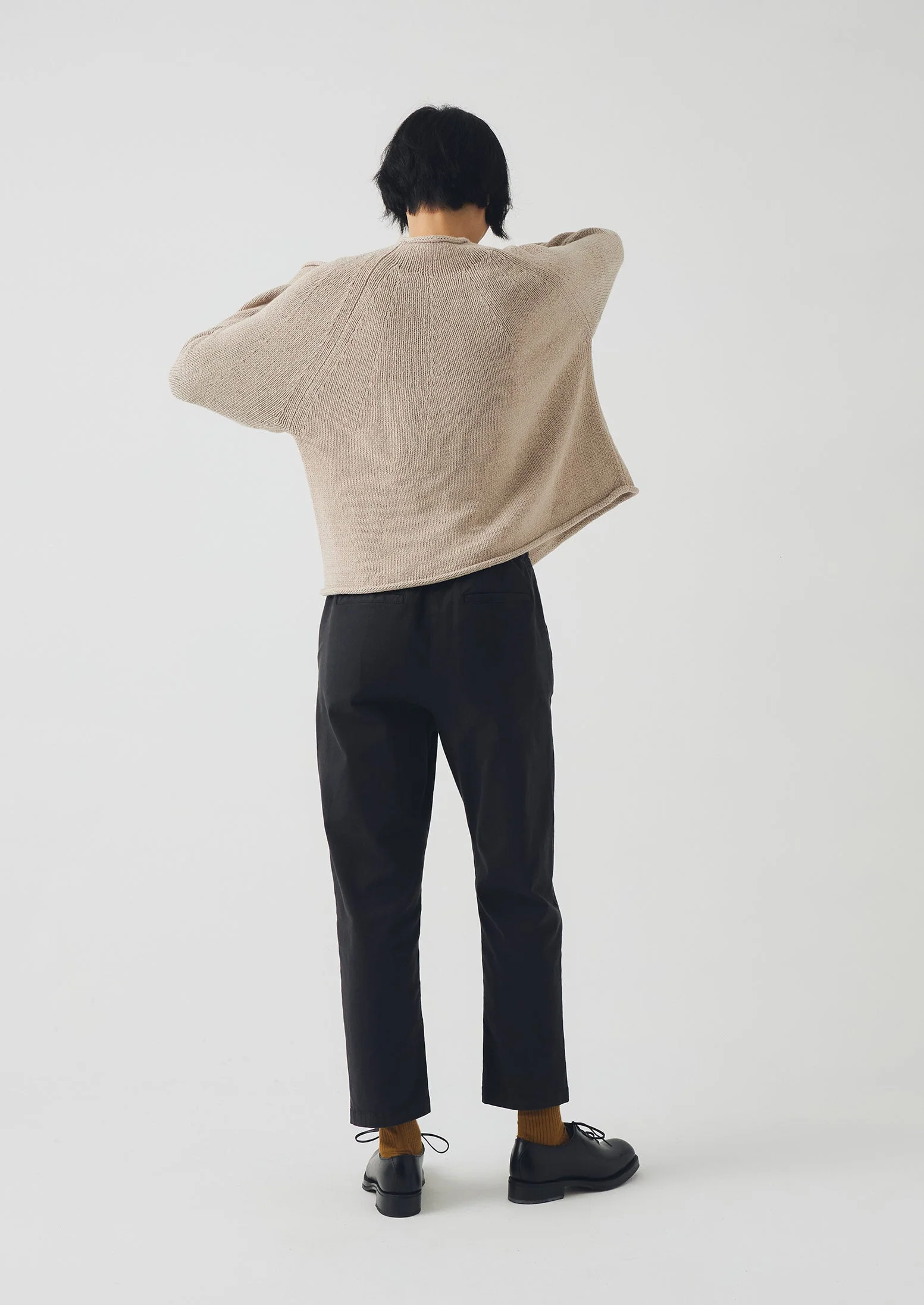 Gabi Cotton Pull On Trousers | Soft Black - Image 4