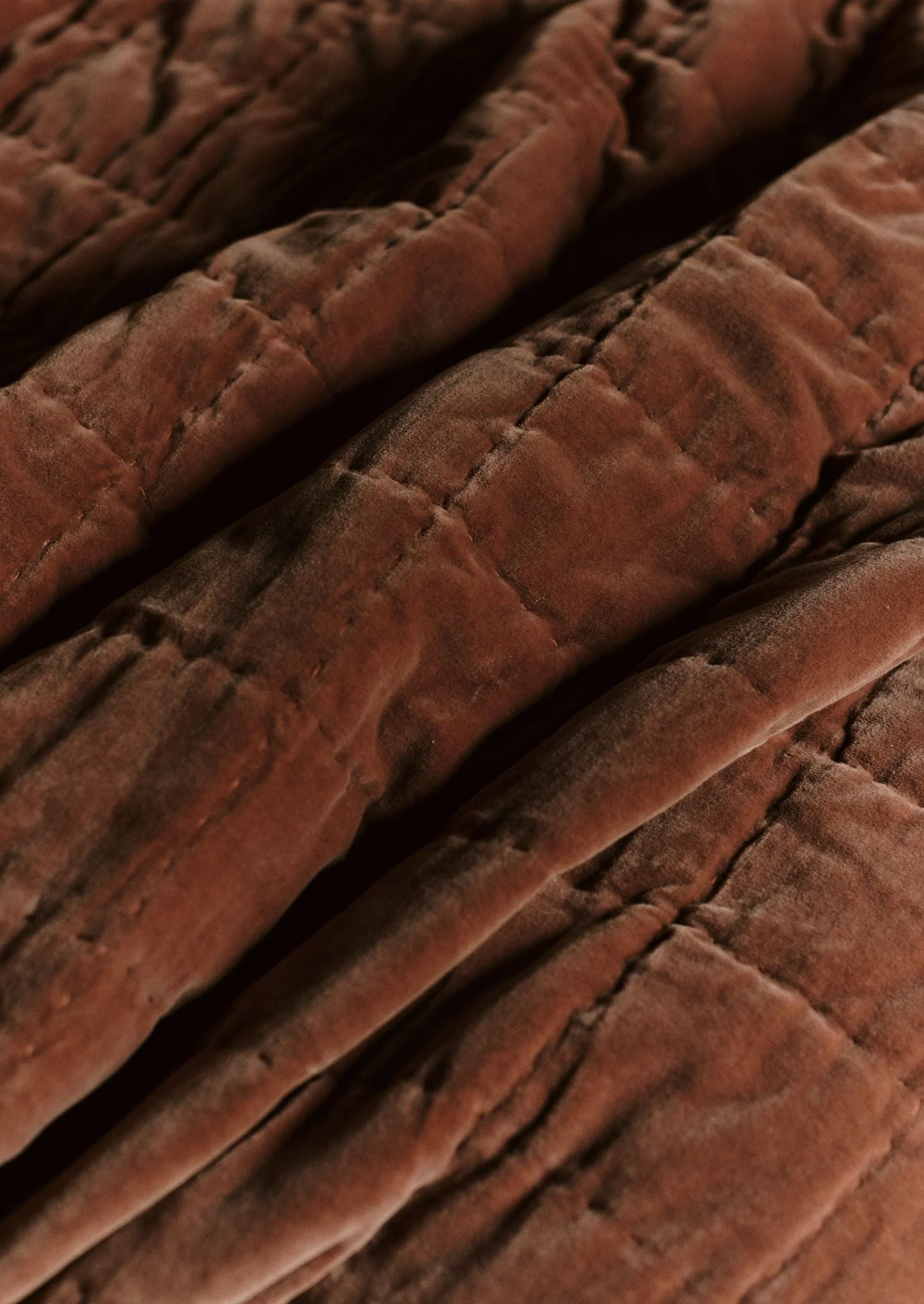 Hand Stitched Organic Velvet Quilt | Dulse - Image 3