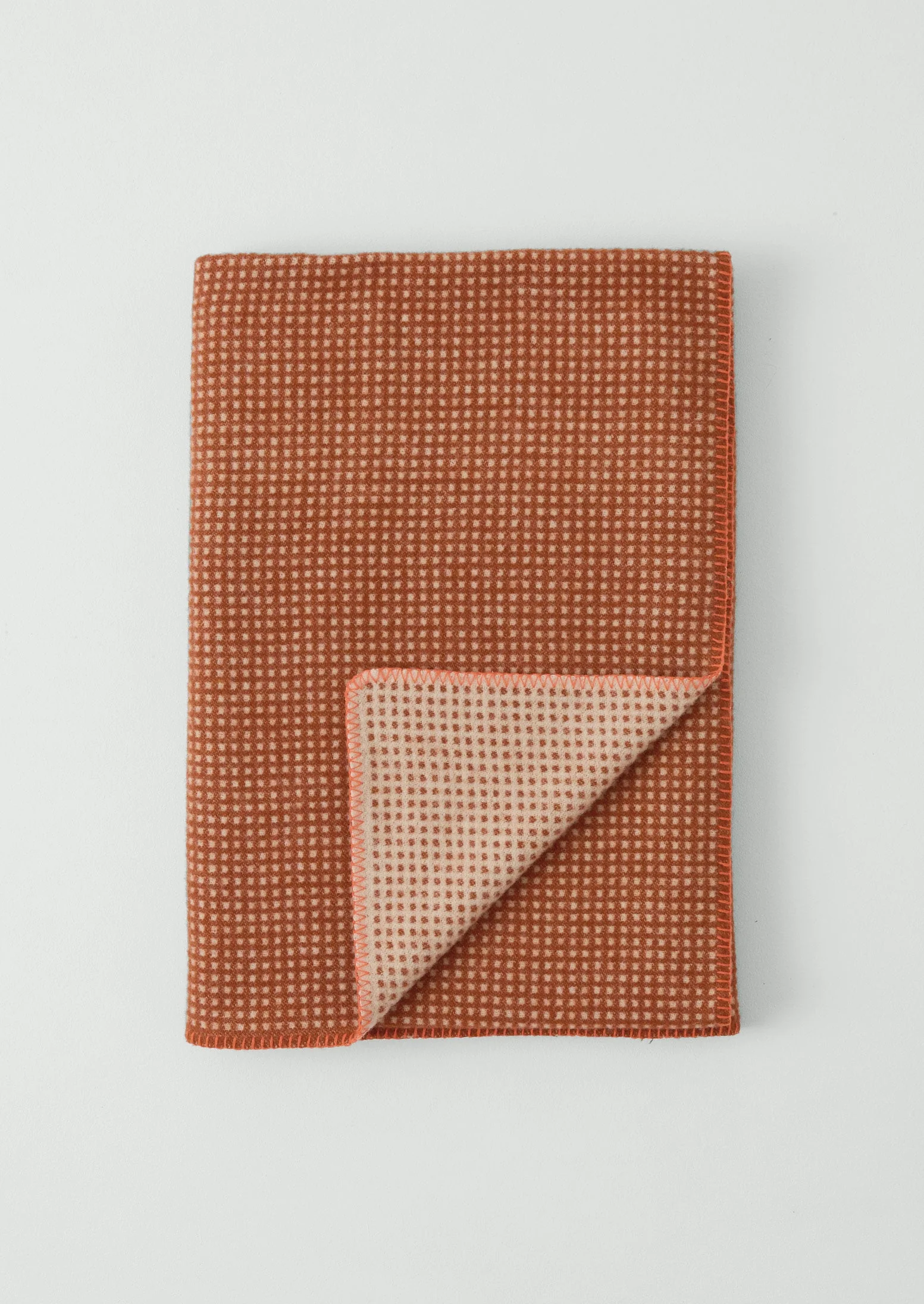 Jacquard Dot Wool Blanket | Rust - Image 4