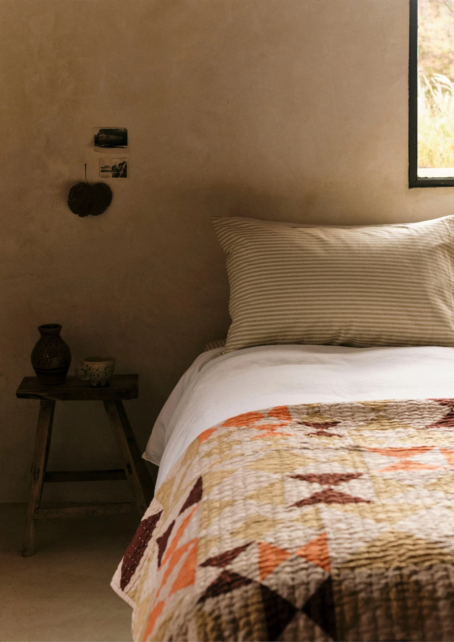 Kite Patchwork Quilt | Straw/Poppy - Image 3