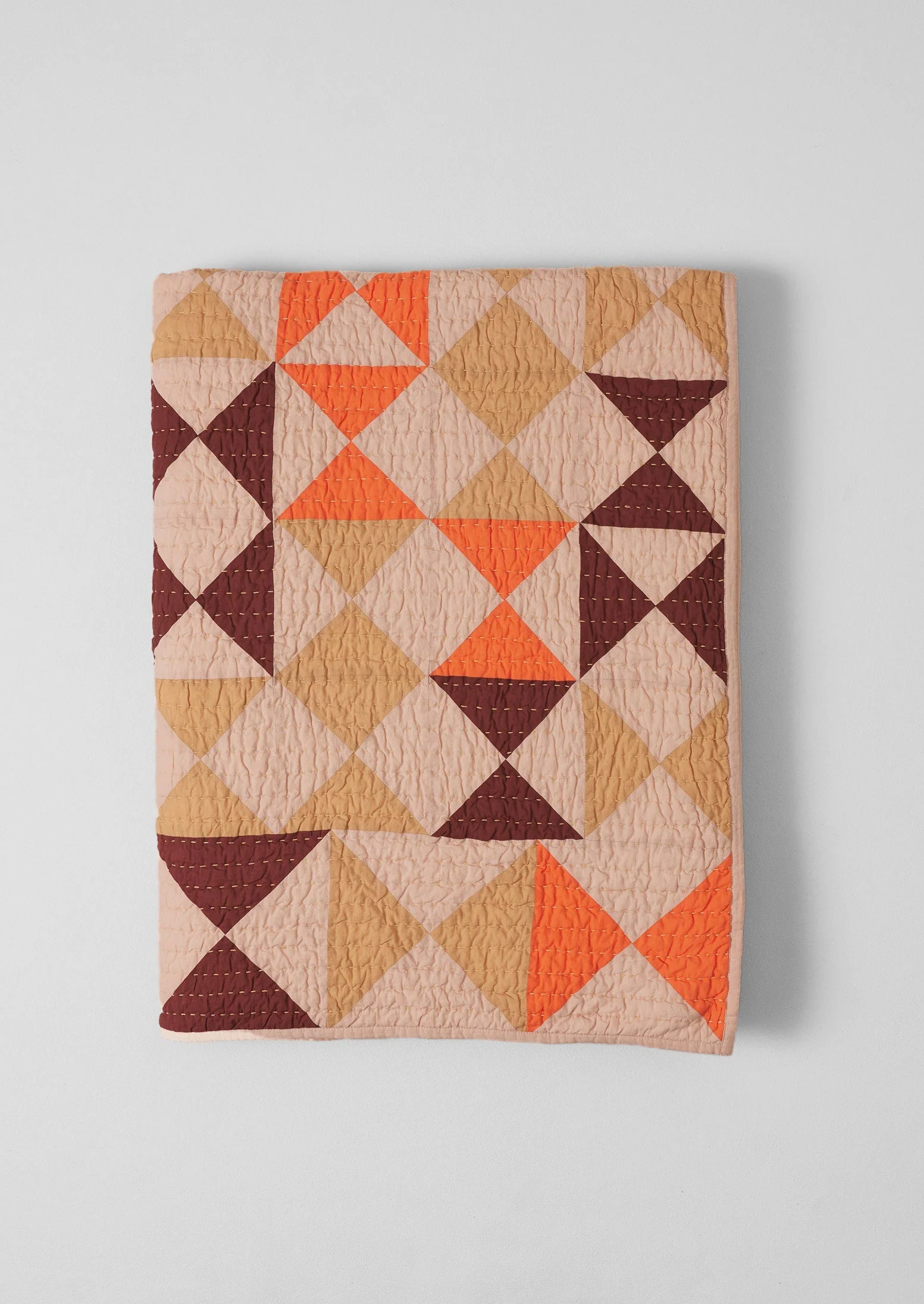 Kite Patchwork Quilt | Straw/Poppy - Image 6