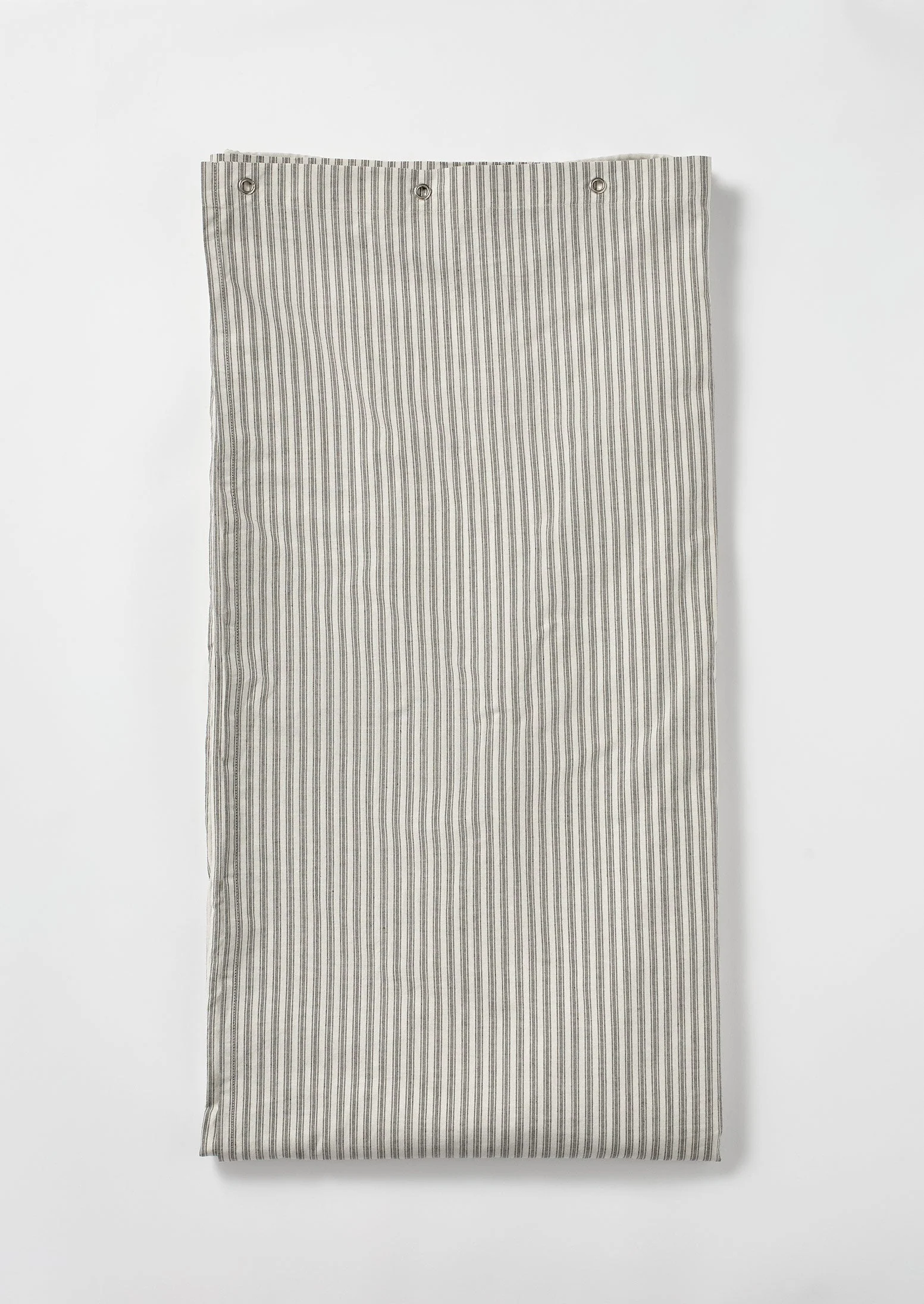 Organic Ticking Stripe Shower Curtain | Ecru/Graphite - Image 3