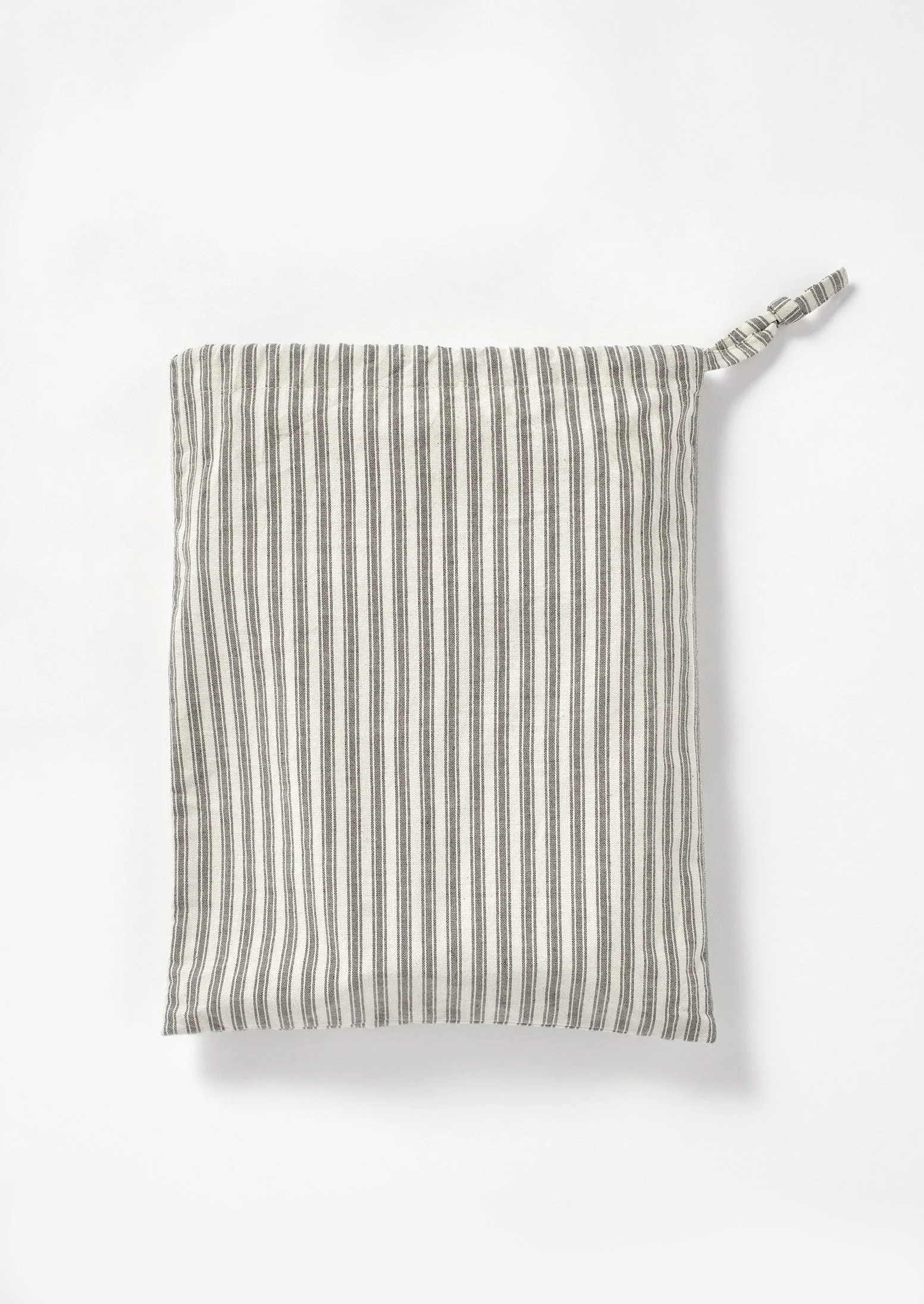 Organic Ticking Stripe Shower Curtain | Ecru/Graphite - Image 5