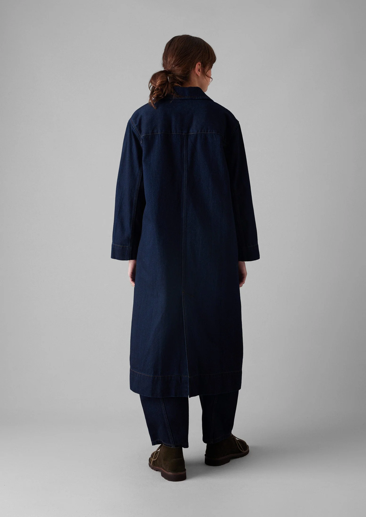 Patch Pocket Japanese Denim Coat | Indigo - Image 8