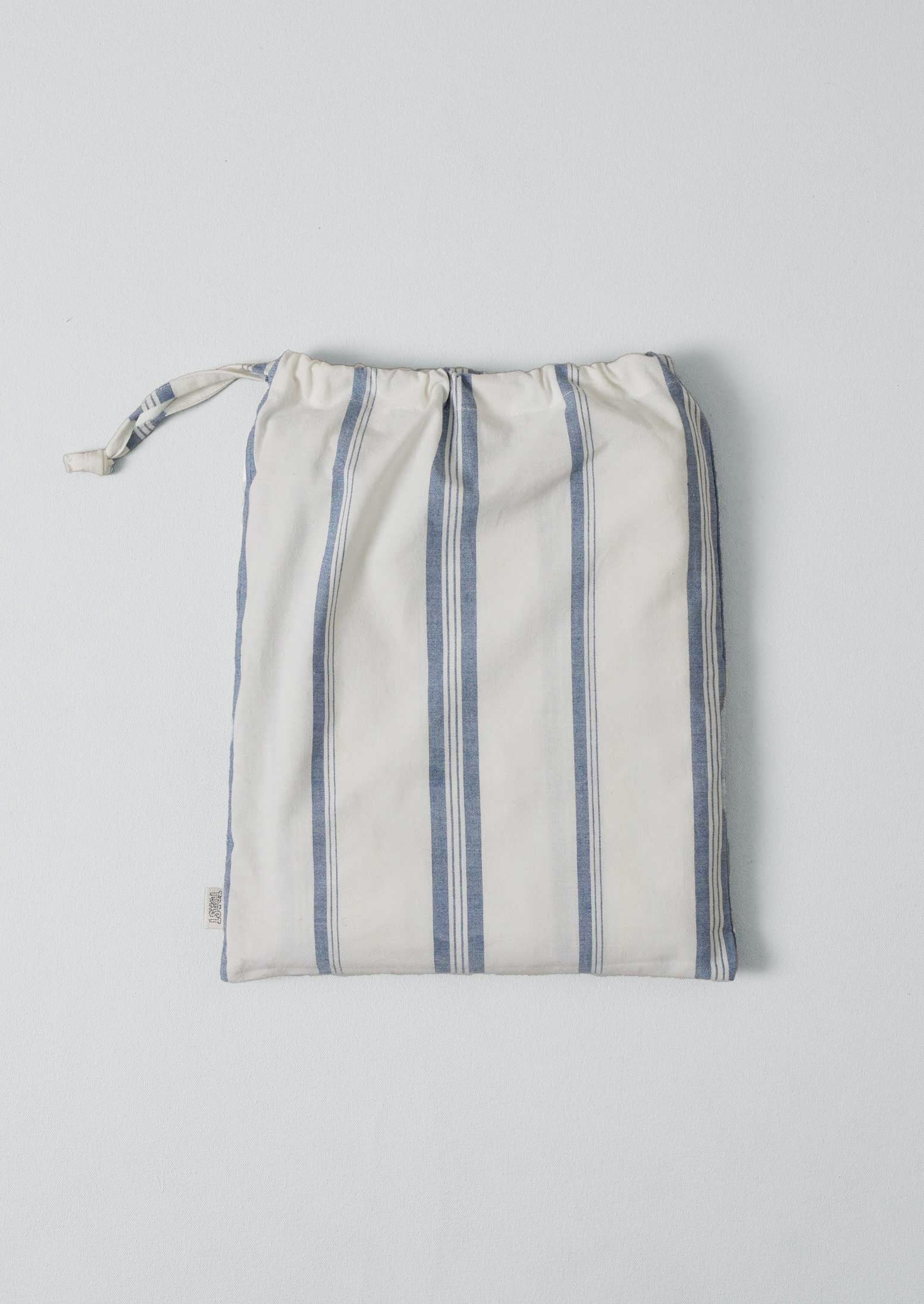 Sail Stripe Shower Curtain | Chalk/Aegean Blue - Image 3